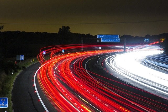 Fast moving road in the modern day