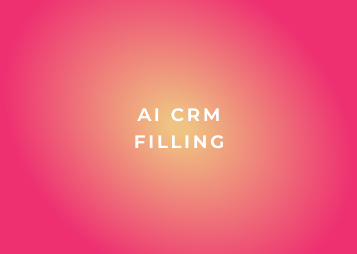 Text reading ' AI CRM Filling' on an orange background