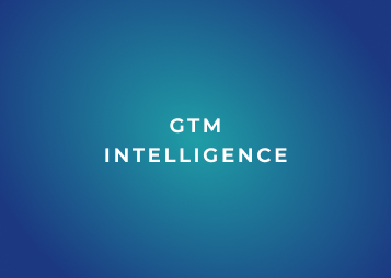 Text reading 'GTM intelligence' on a blue background