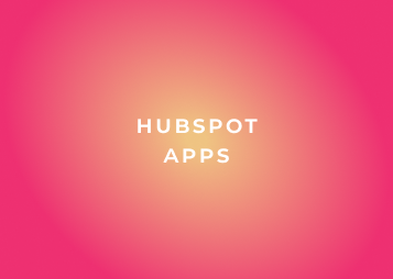 Text reading 'HubSpot apps' on an orange background