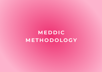 Text reading 'MEDDIC Methodology' on a pink background