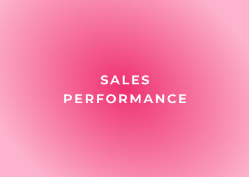Text reading 'sales performance' on a pink background