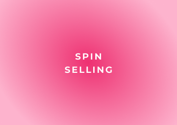 Text reading 'Spin Selling' on a pink background