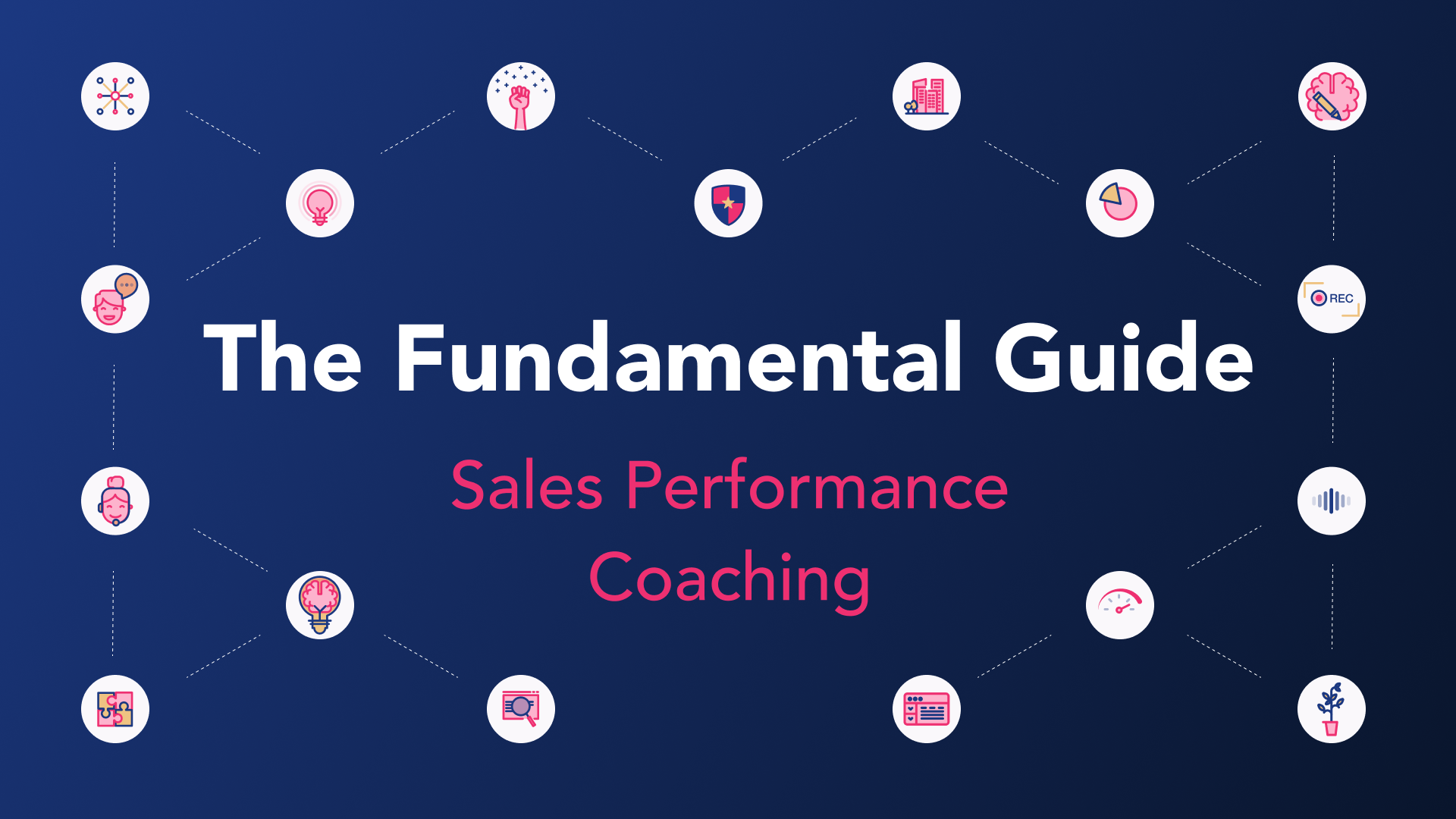 Sales coaching blog graphic in blue and pink